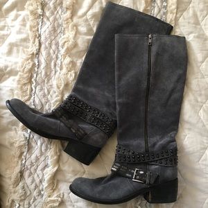 ASOS Studded Suede Grey Boots